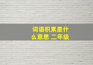 词语积累是什么意思 二年级